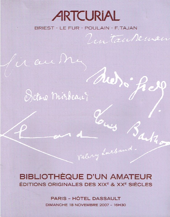 Artcurial November 2007 Original Editions of 19th & 20th Century