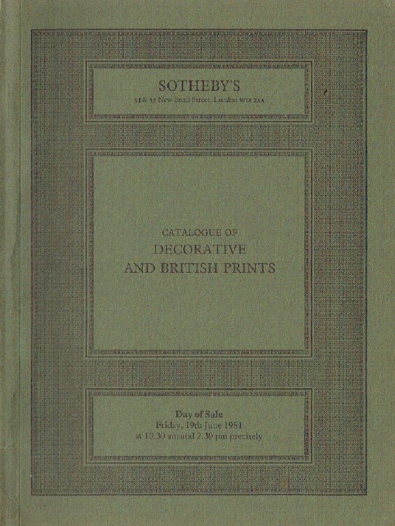 Sothebys June 1981 Decorative & British Prints