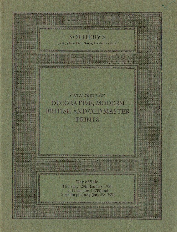 Sothebys January 1981 Decorative, Modern British & Old Master (Digital only)