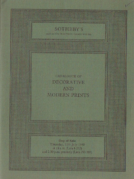Sothebys July 1980 Decorative & Modern Prints