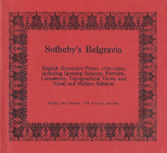 Sothebys February 1979 English Decorative Prints, 1700-1900, inc. Sportings, Top