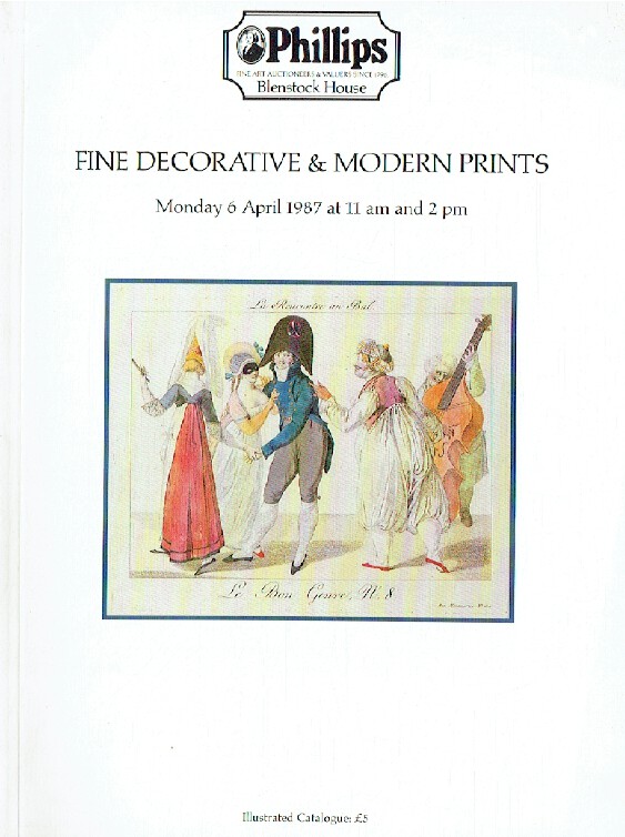 Phillips April 1987 Fine Decorative & Modern Prints