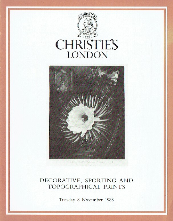 Christies November 1988 Decorative, Sporting & Topographical Prints
