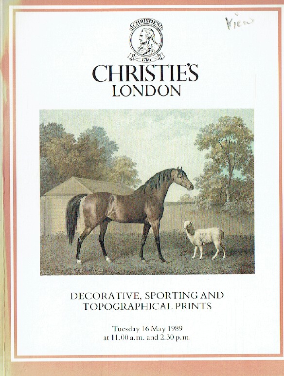 Christies May 1989 Decorative, Sporting & Topographical Prints