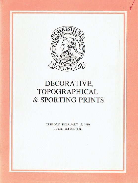 Christies February 1980 Decorative, Topographical & Sporting Prints