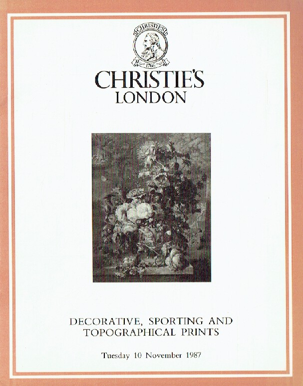 Christies November 1987 Decorative, Sporting & Topographical Prints