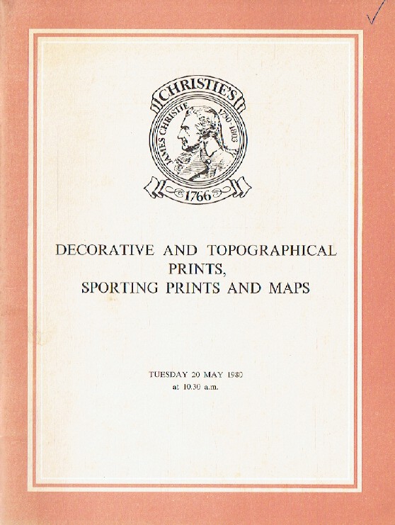 Christies May 1980 Decorative & Topographical Prints, Sporting Prints and Maps - Click Image to Close