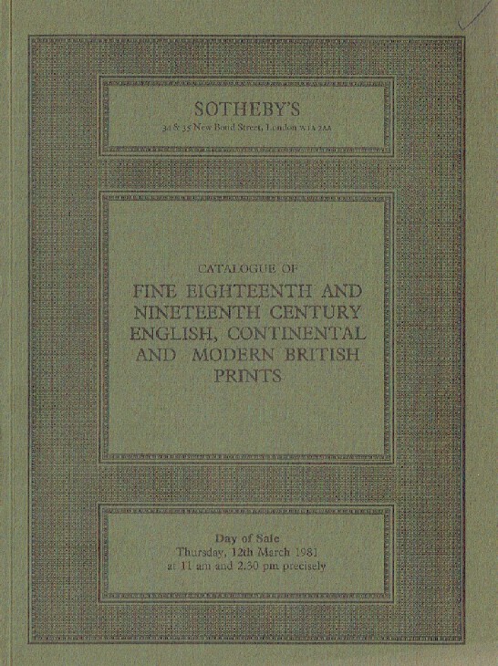 Sothebys March 1981 Fine 18th & 19th C. English Continental and Modern British P - Click Image to Close
