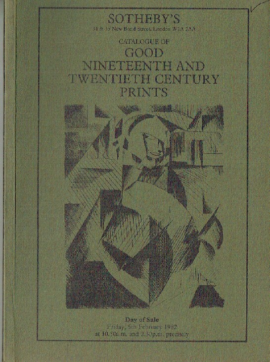Sothebys February 1982 Good 19th & 20th Century Prints
