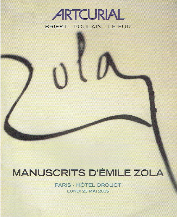 Artcurial May 2005 Manuscripts of Emile Zola