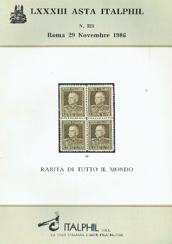 Italphil November 1986 Stamps Rarity of The Whole World
