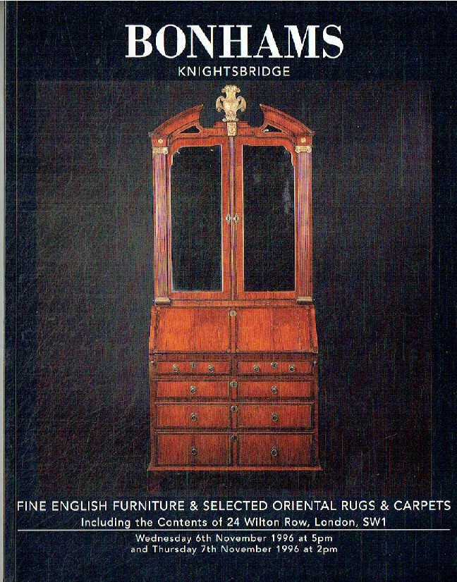 Bonhams November 1996 Fine English Furniture & Selected Oriental Rugs and Carpet - Click Image to Close