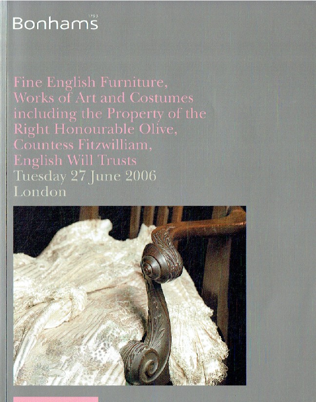 Bonhams June 2006 Fine English Furniture, Works of Art, Right Honourable Olive