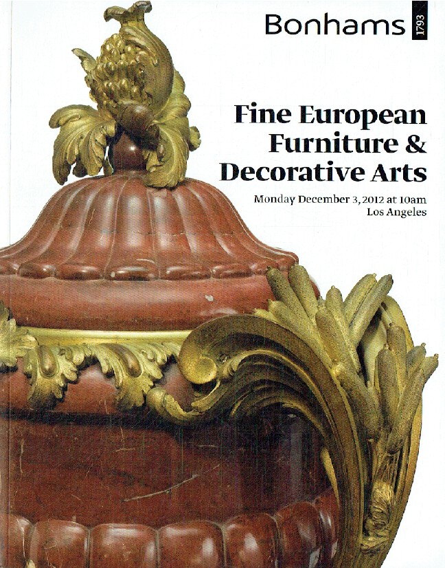 Bonhams December 2012 Fine European Furniture & Decorative Arts