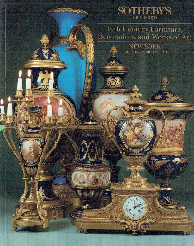 Sothebys March 1994 19th Century Furniture, Decorations & Works of Art