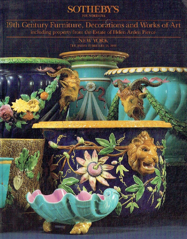 Sothebys February 1992 19th Century Furniture, Decorations & Works of Art Helen