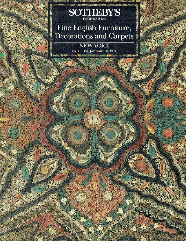 Sothebys January 1991 Fine English Furniture, Decorations and Carpets