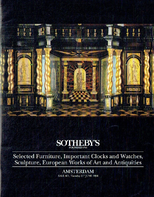 Sothebys June 1994 Selected Furniture, Important Clocks and Watches WOA & Antiqu - Click Image to Close