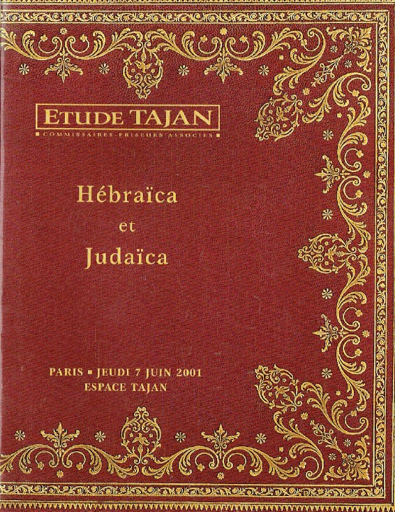 Etude Tajan June 2001 Hebraica & Judaica - Precious Book Collection