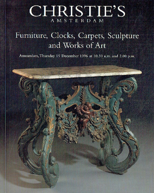 Christies December 1996 Furniture, Clocks, Carpets, Sculpture & Works of Art