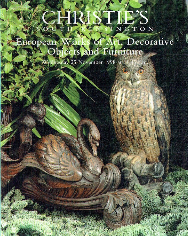 Christies November 1998 European Works of Art, Decorative Objects & Furniture