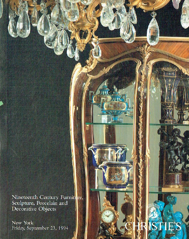 Christies September 1994 19th C Furniture, Sculpture, Porcelain & Decorative Obj