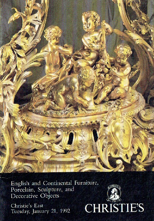 Christies January 1992 English & Continental Furniture, Porcelain, Sculpture and