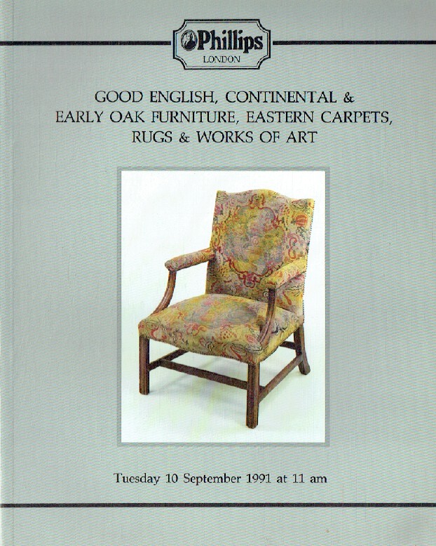 Phillips September 1991 Good English, Continental & Early Oak Furniture, Eastern - Click Image to Close