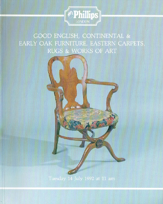 Phillips July 1992 Good English, Continental & Early Oak Furniture, Eastern Carp - Click Image to Close