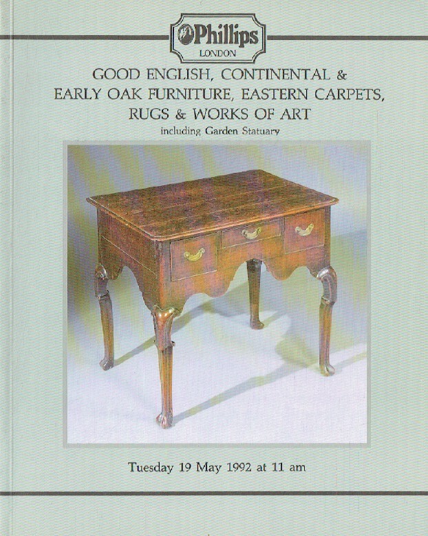 Phillips May 1992 Good English, Continental & Early Oak Furniture, Eastern Carpe - Click Image to Close