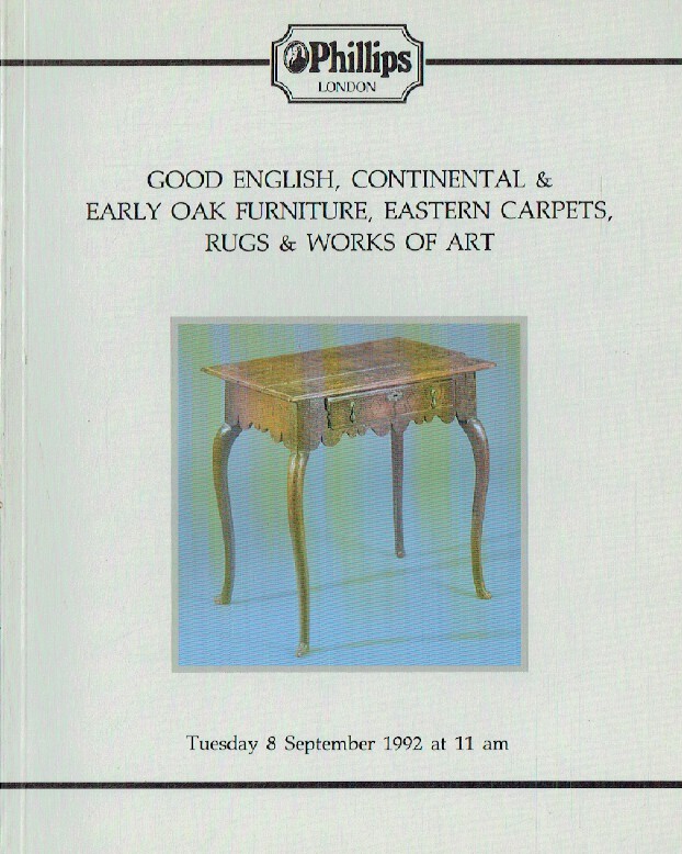 Phillips September 1992 Good English, Continental & Early Oak Furniture, Eastern