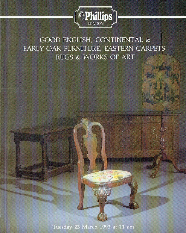 Phillips March 1993 Good English, Continental & Early Oak Furniture, Eastern Car