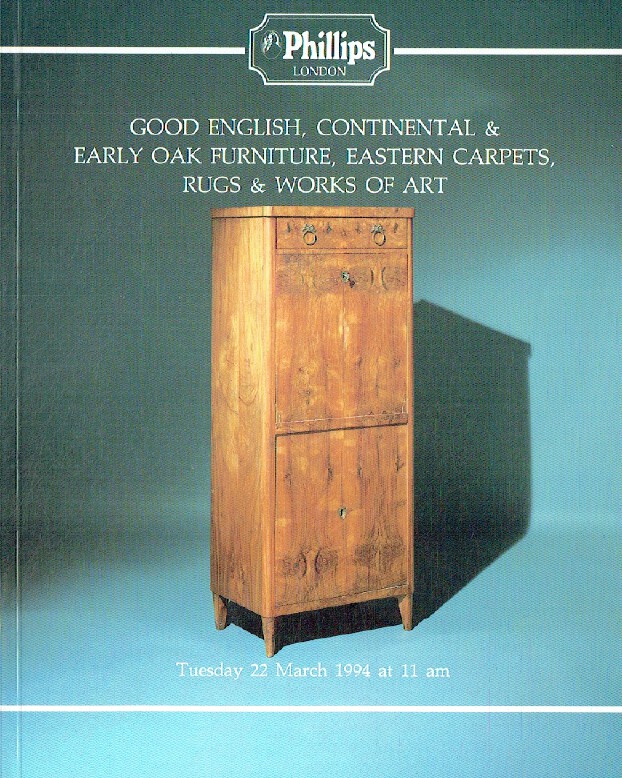 Phillips March 1994 Good English, Continental & Early Oak Furniture, Eastern Car