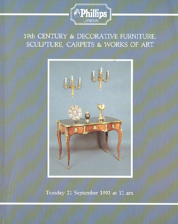Phillips September 1993 19th Century & Decorative Furniture, Sculpture, Carpets