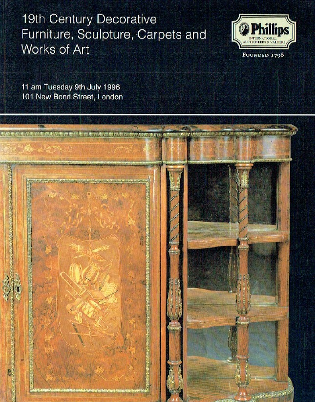 Phillips July 1996 19th Century Decorative Furniture, Sculpture, Carpets and Wor