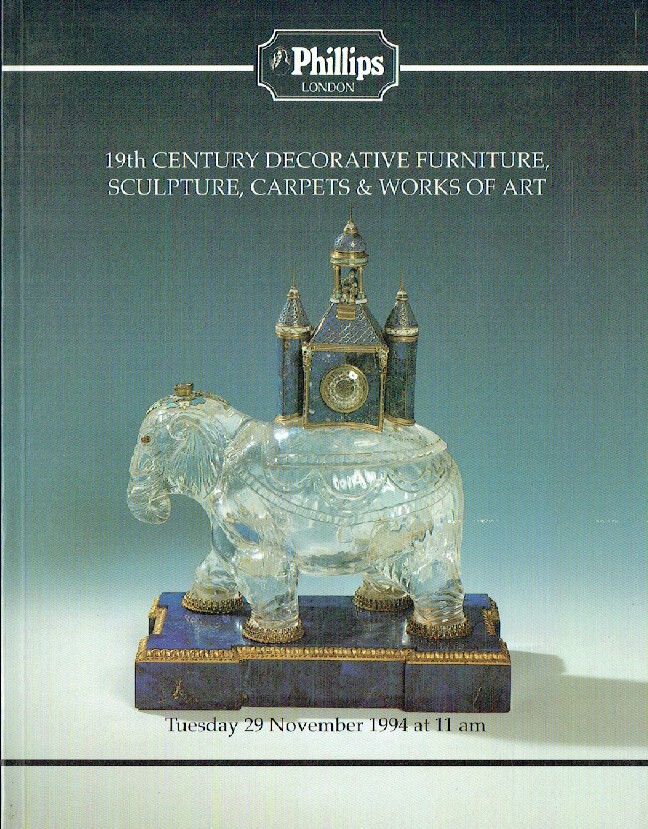 Phillips November 1994 19th Century & Decorative Furniture, Sculpture, Carpets a