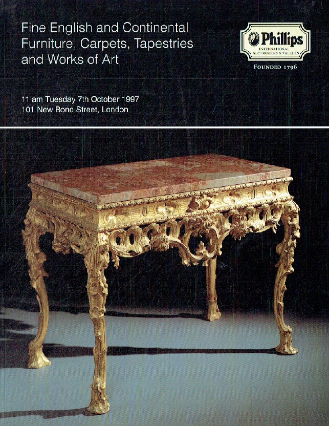 Phillips October 1997 Fine English & Continental Furniture, Carpets, Tapestries