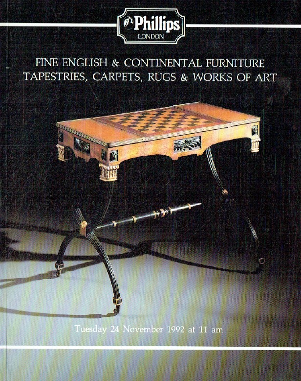 Phillips November 1992 Fine English & Continental Furniture, Tapestries, Carpet