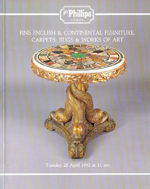Phillips April 1992 Fine English & Continental Furniture, Carpets, Rugs and Work