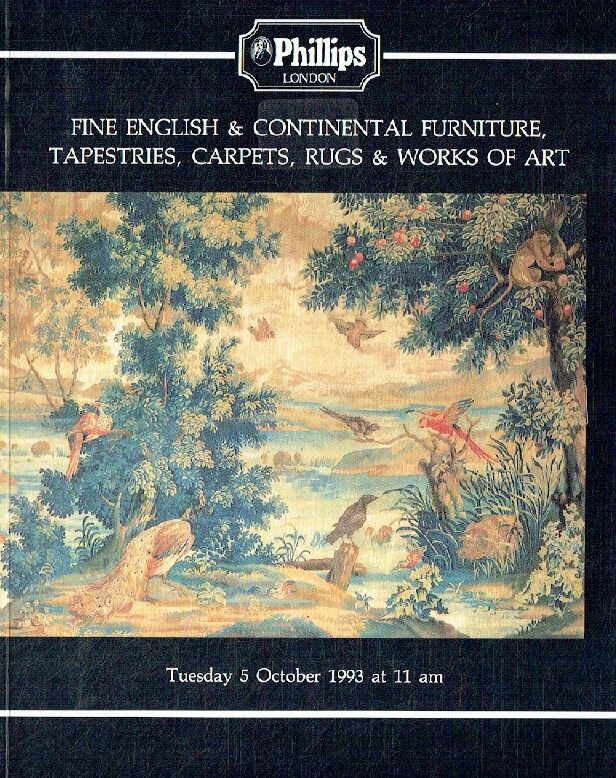 Phillips October 1993 Fine English & Continental Furniture, Tapestries, Carpets,