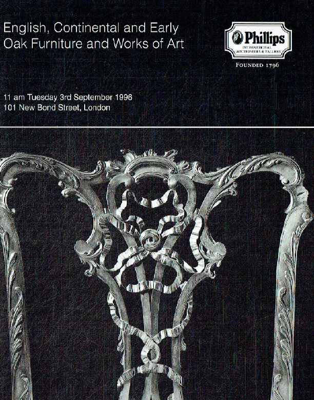 Phillips September 1996 English, Continental & Early Oak Furniture and WOA