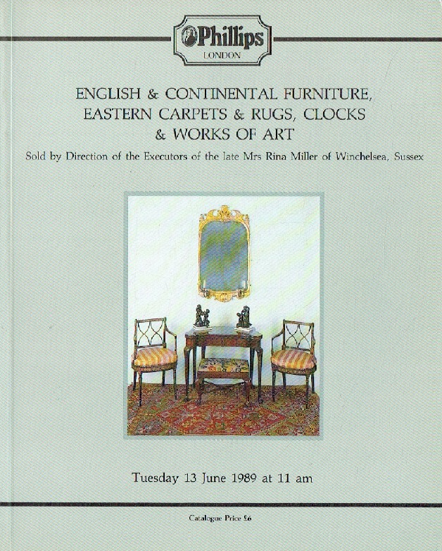 Phillips June 1989 English & Continental Furniture, Eastern Carpets and Rugs, Cl