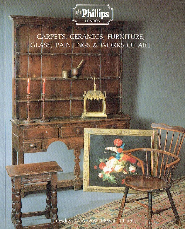 Phillips August 1993 Carpets, Ceramics, Furniture, Glass, Paintings & Works of A