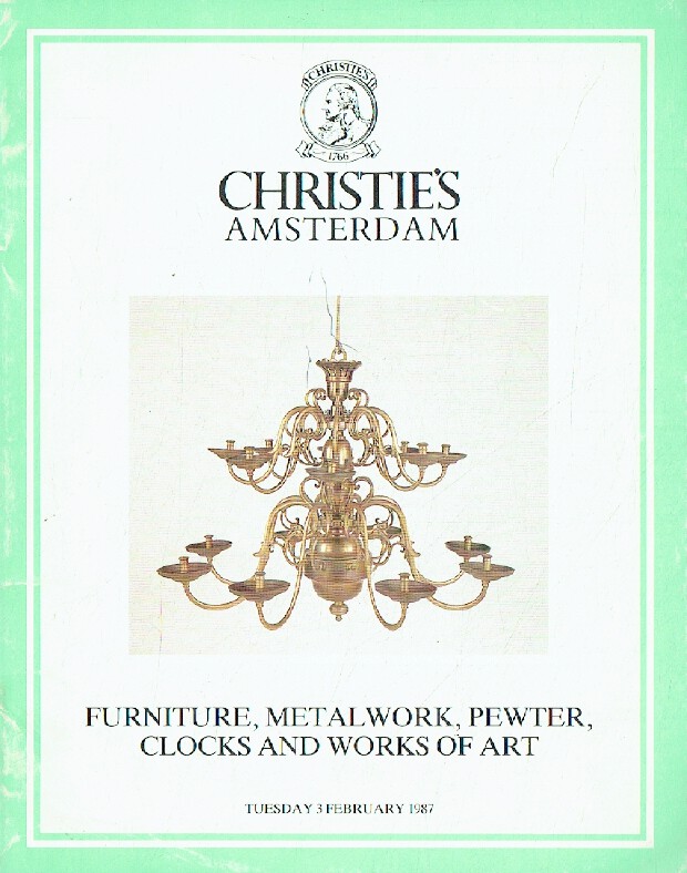 Christies February 1987 Furniture, Metalwork, Pewter, Clocks & Works of Art