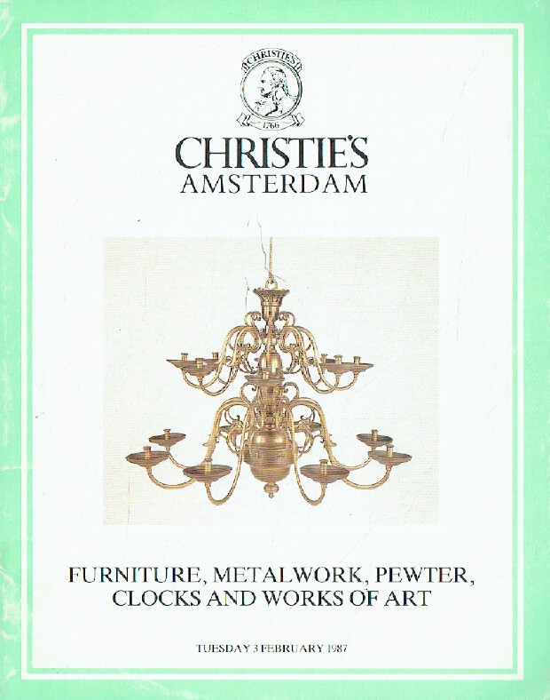 Christies February 1987 Furniture, Metalwork, Pewter, Clocks & Works of Art