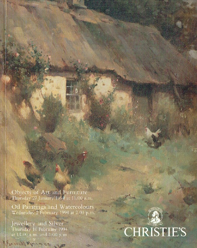 Christies January & February 1994 Objects of Art & Furniture, Oil Paintings and