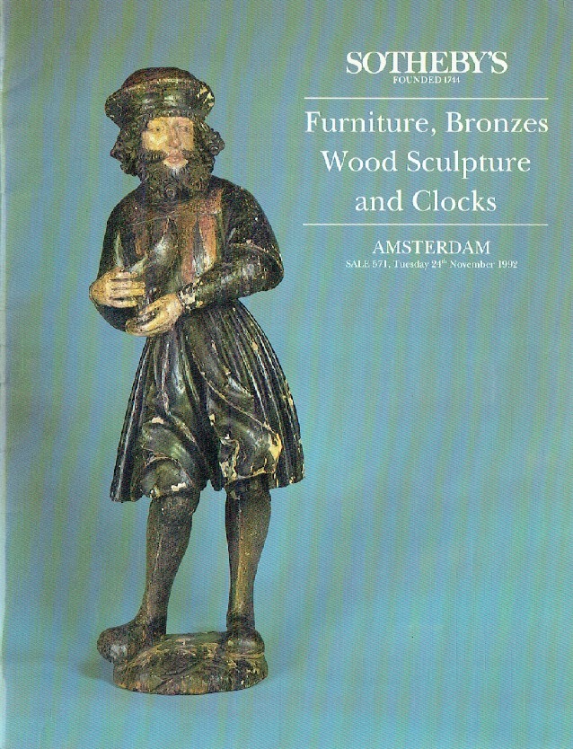 Sothebys November 1992 Furniture, Bronzes Wood Sculpture & Clocks