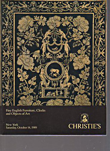 Christies 1989 Fine English Furniture, Clocks, Objects of Art
