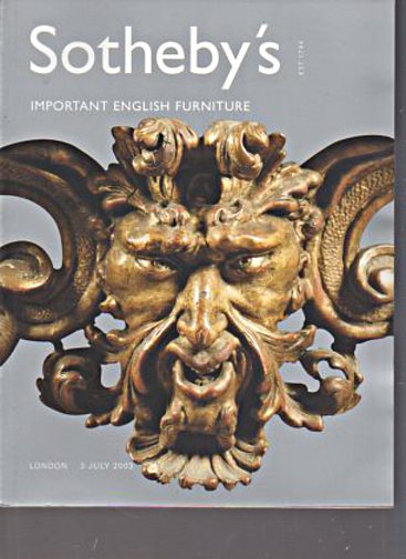 Sothebys 2003 Important English Furniture