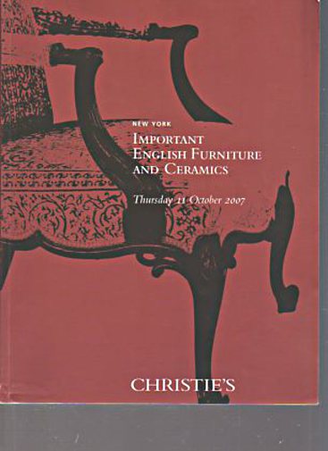 Christies 2007 Important English Furniture & Ceramics